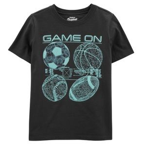 OshKosh Boys Sports Balls Game On Tee Shirt